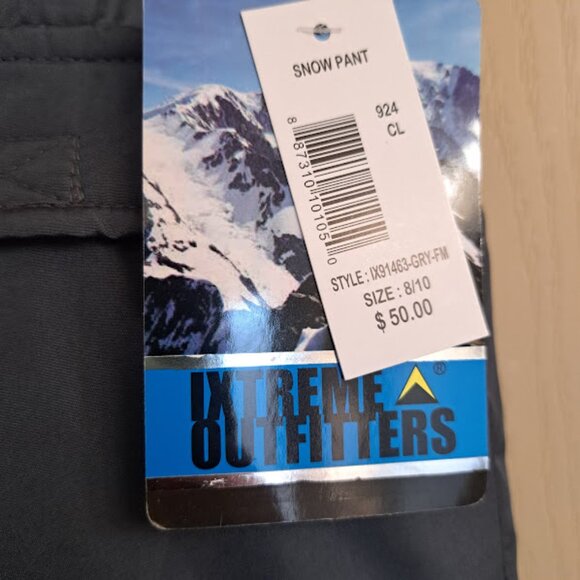 NEW snow pants size 8/10 unisex pants New with tags Grey and warm - Picture 3 of 5